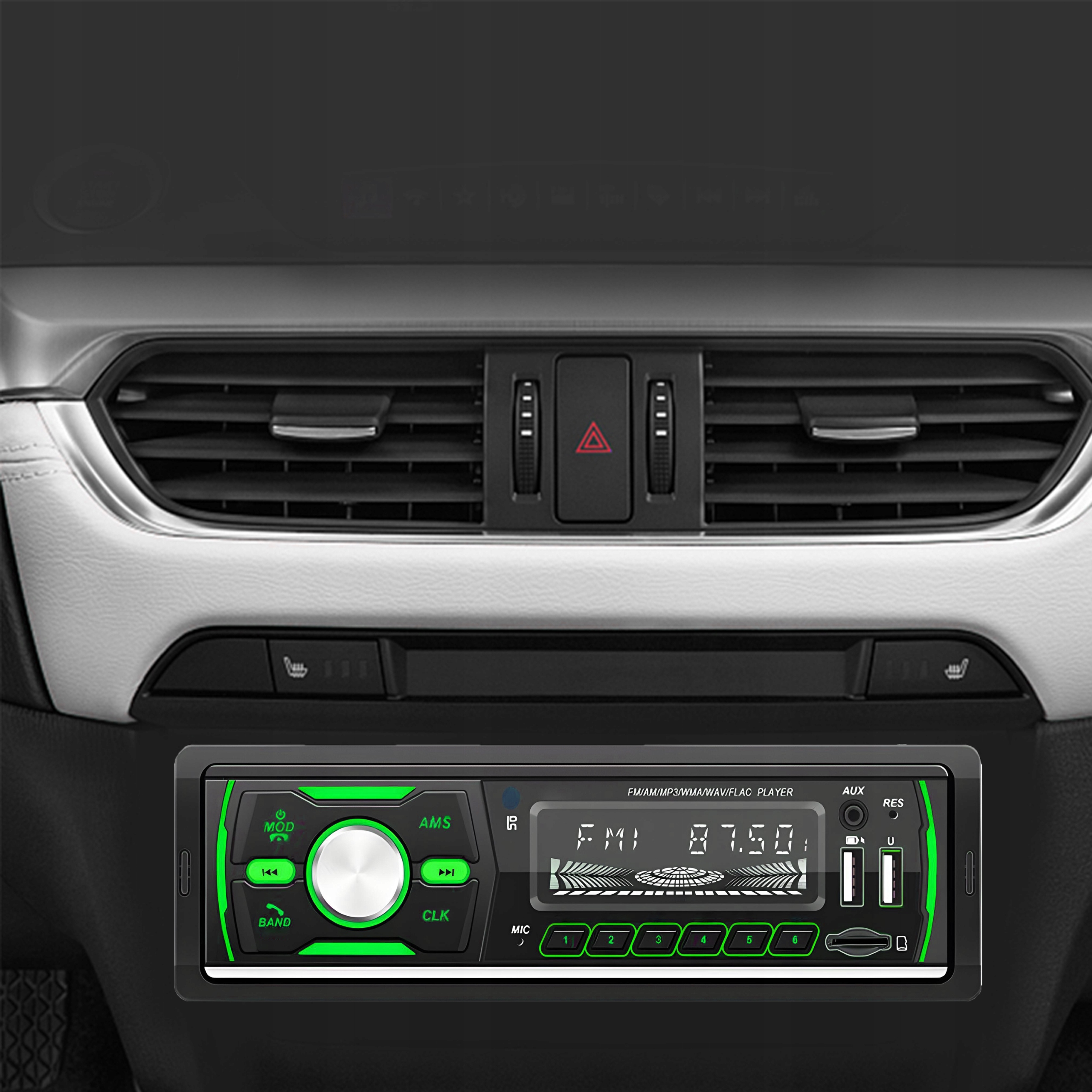 RADIO SAMOCHODOWE BLUETOOTH USB SD MP3 FM AUX PILOT ZESTAW CZARNE KOLORY Kod producenta 231465