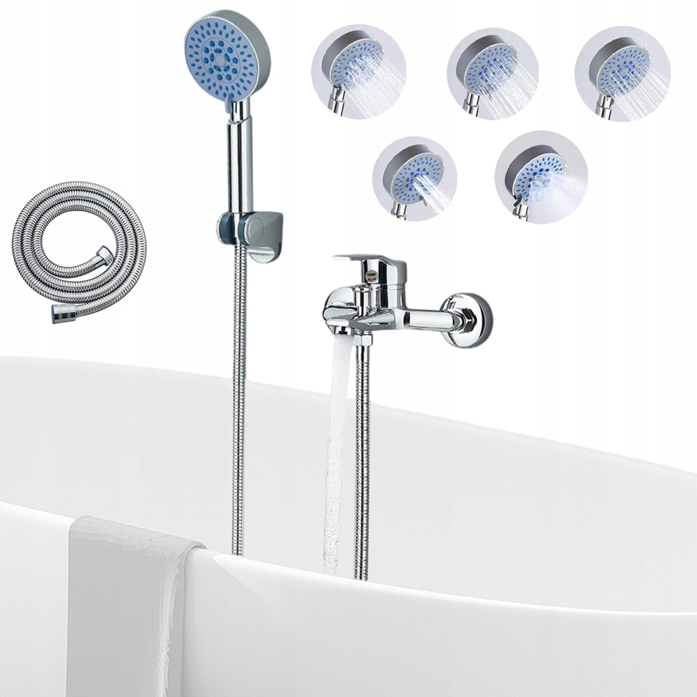 Set Sprchové Vanové Baterie Chrom Nerezová Ocel 59 Palců