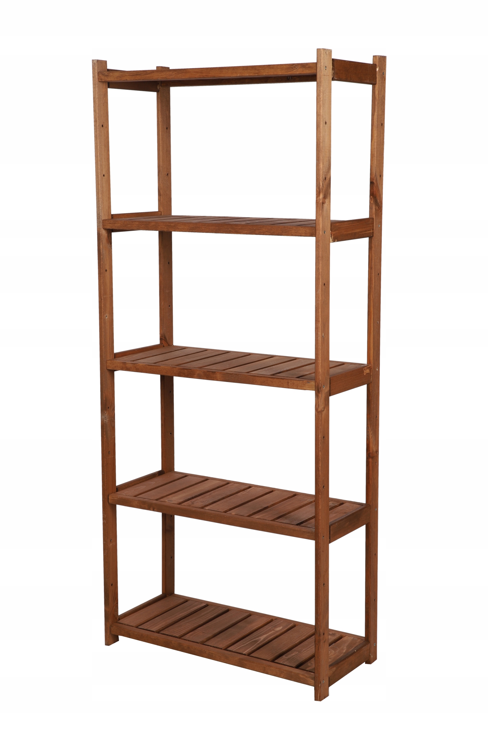 Regał drewniany do spiżarni LSR 5 półek Brązowy