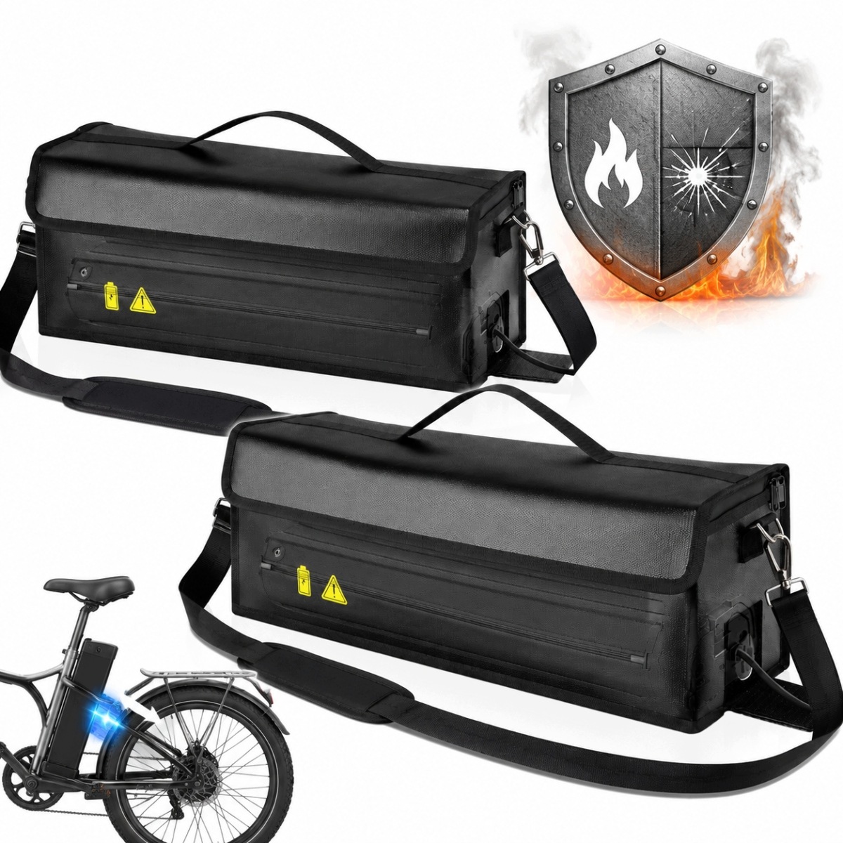 2x Torba Ochronna Na Baterie Akumulator E-bike Ognioodporna Do 2300°C