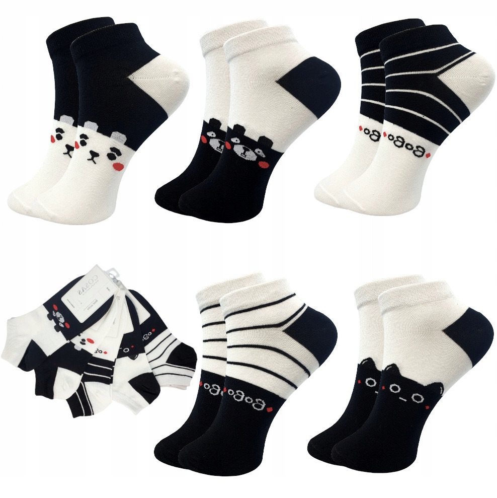

5PAR Stopki Damskie Kolorowe Bawełna Premium Socks