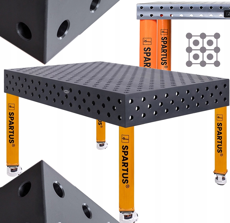 Svařovací Stůl Spartus Maximus 3D Kola 1500 x 1000 x 200 Diagonální D28