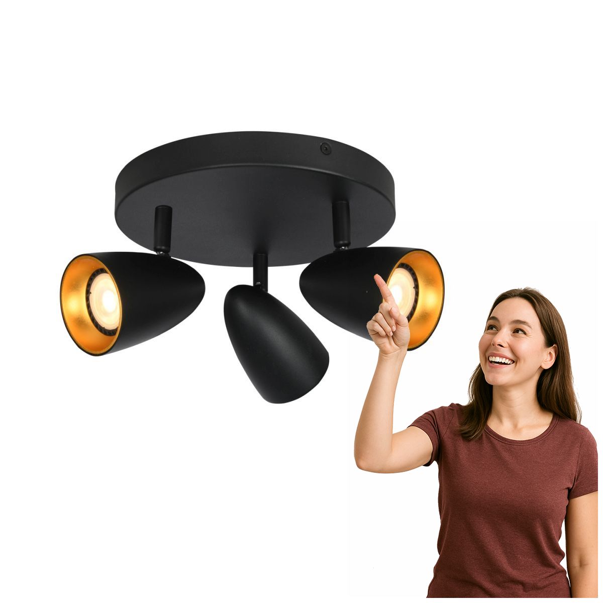 Spotová reflektorová lampa Tino SPL-36748-3R-BK-GD Italux