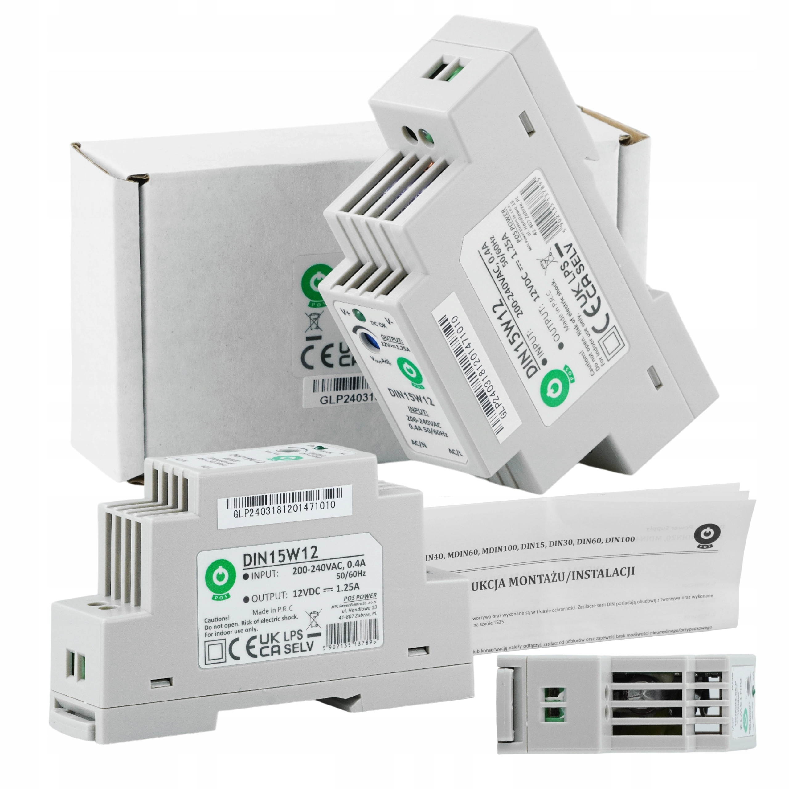 Zasilacz 12V Na Szynę Din 15W 1.25A Mini Do Taśm Led Opraw Transformator-Zdjęcie-0