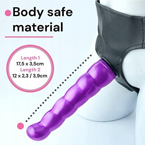 FOPS Zestaw Strap-On Z 2 Dildo Dla Kobiet Elastyczny Fioletowy — miniatura 2