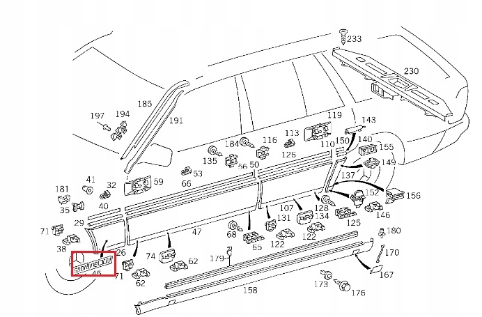 MERCEDES W124 W201 Oryginalny emblemat blotnika SPORTLINE Stan opakowania oryginalne