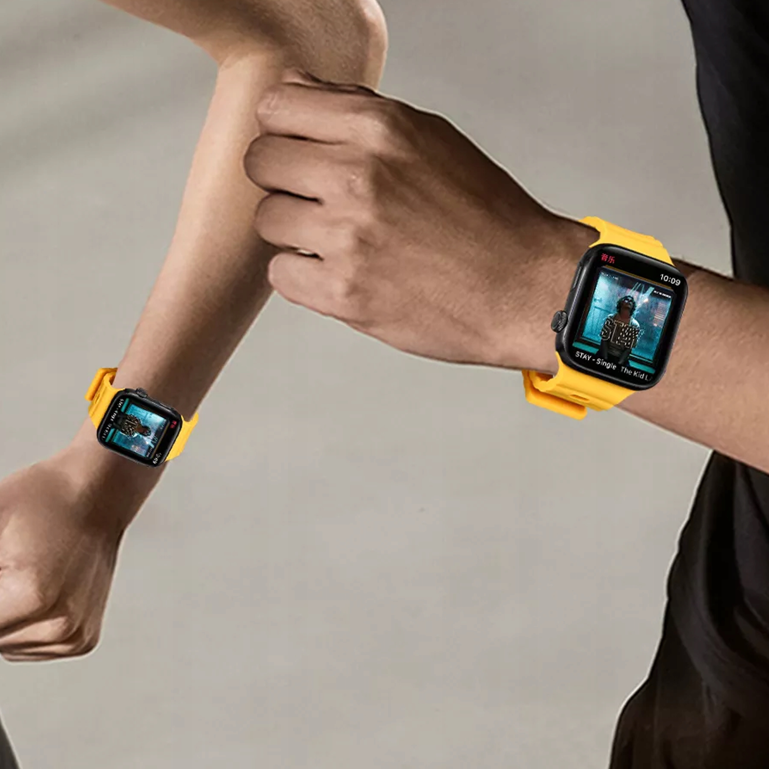 PASEK DO APPLE WATCH ( SE 9 8 7 6 5 4 3 2 1) 49 / 45 / 44 / 42 mm SILIKON Kolor żółty