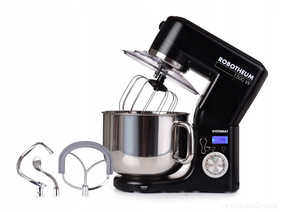 Dedra Robotheum 1500 W, revoluční hnětací dvojhák, 10 L nádoba, display, ce
