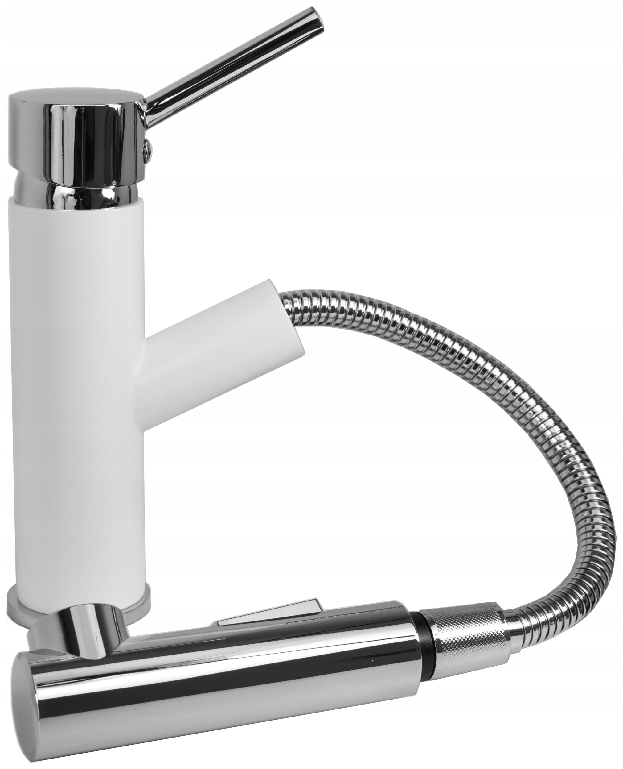 Biela Výsuvná Kuchynská Batéria Do Umývadla