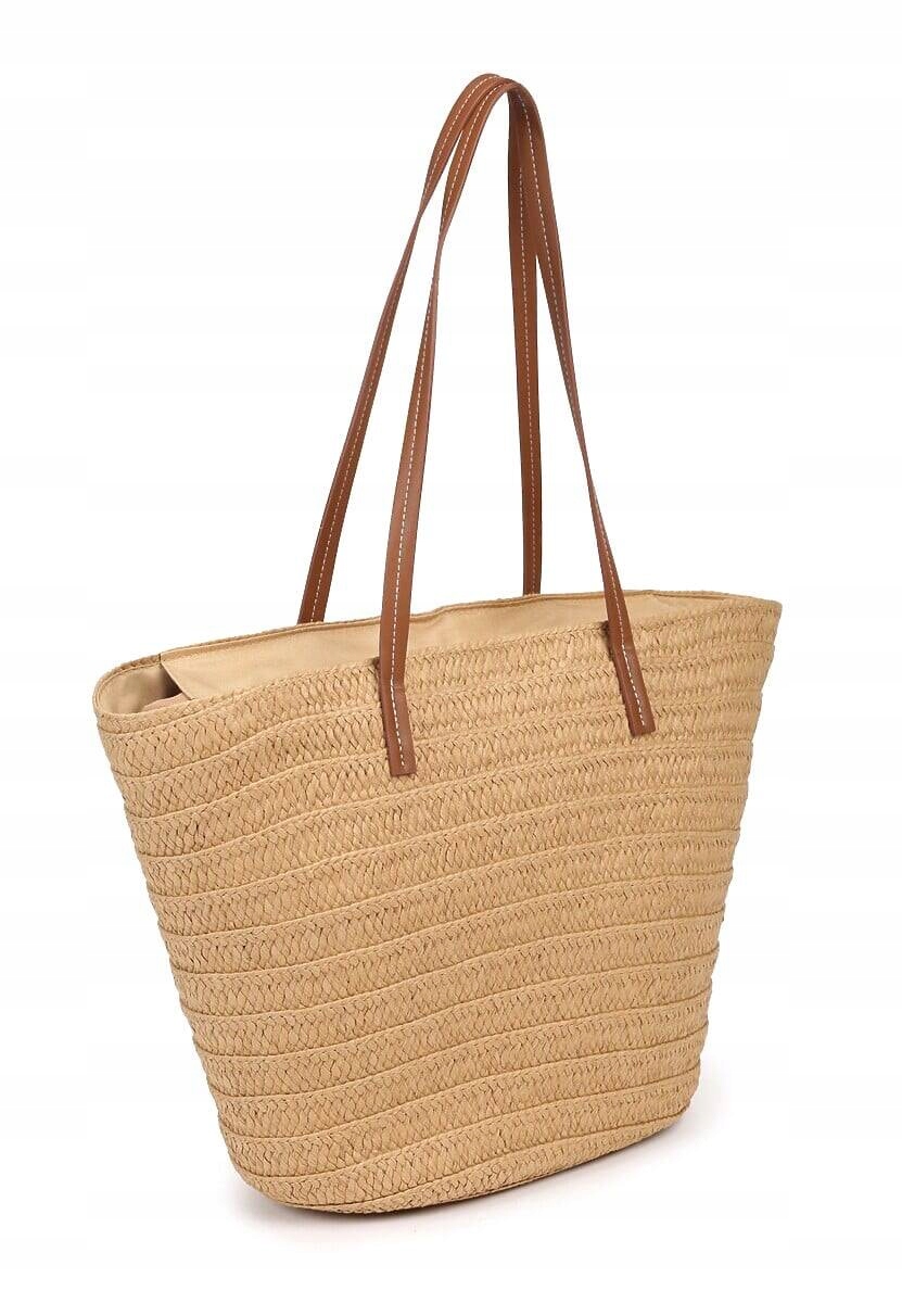 Torba Plażowa Shopper Beżówa Boho Na Plaże Duża Piknik Letnia Lato Torebka Płeć kobieta