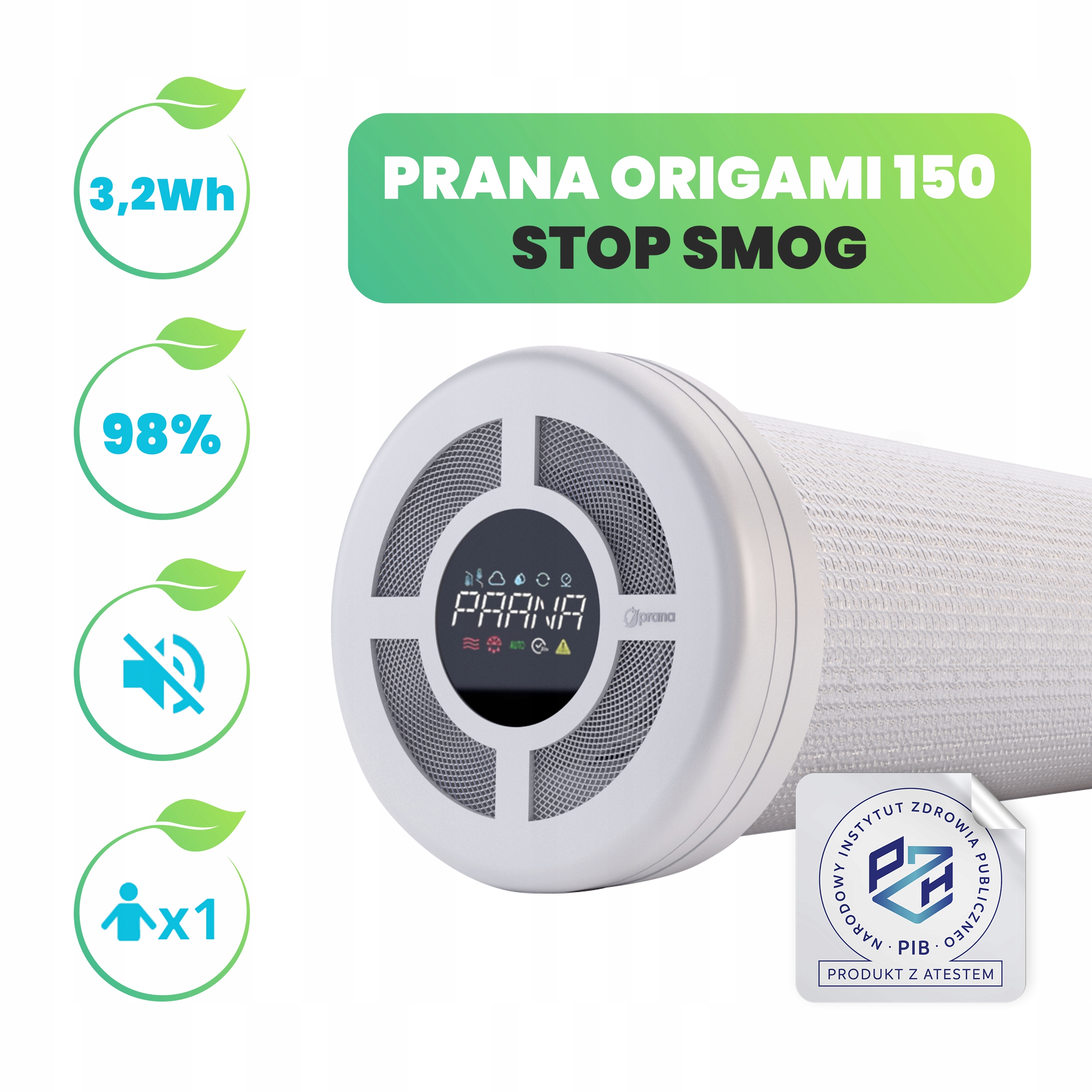 REKUPERATOR ŚCIENNY PRANA ORIGAMI 150 STOP SMOG Kod producenta PRANA ORIGAMI 150 Stop Smog