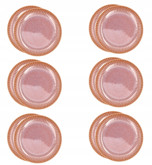 Lubiana Stoneware Ceramika Blush |talerz Obiadowy 27CM -18 Sztuk |łososiowy