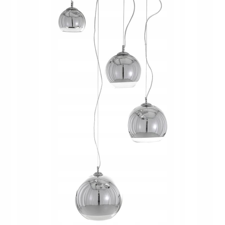 Chrómovaná závesná guľová lampa Laurent nad stôl