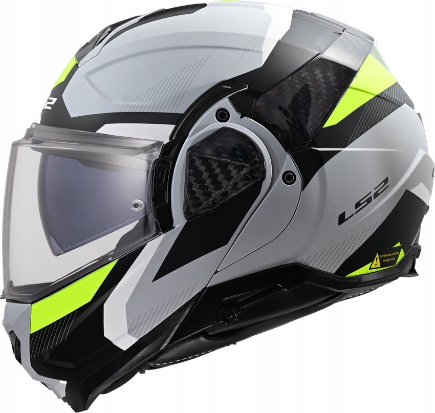 LS2 FF910 Advant II Triple Light Grey kask szczękowy modułowy z blendą M