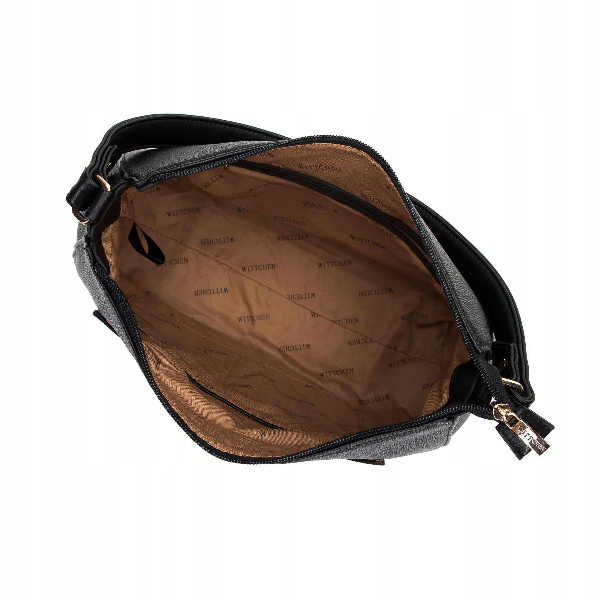 WITTCHEN torebka worek z ekoskóry czarna Wielkość mała (nie mieszcząca A4)