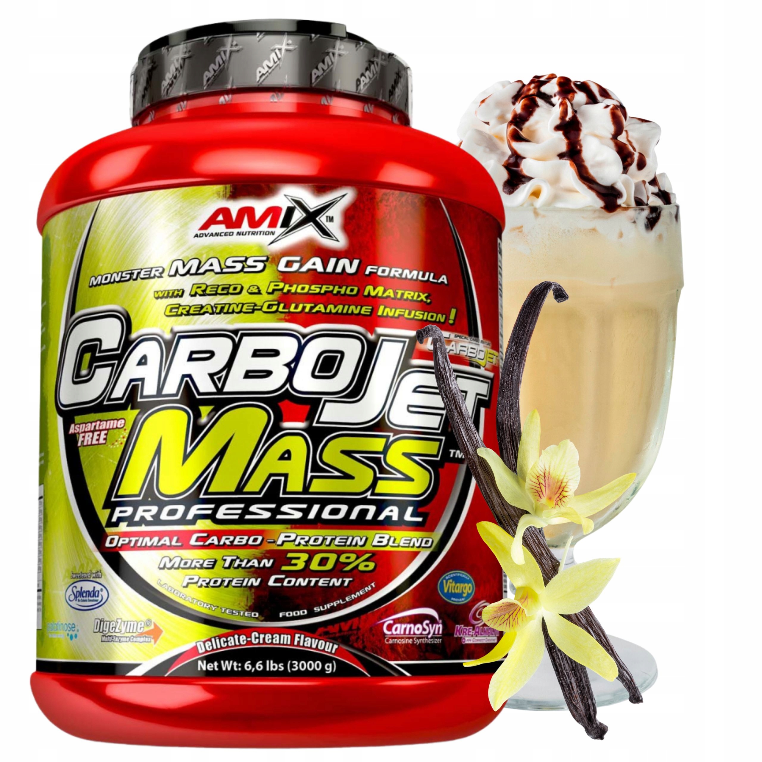 Gainer 30g Bílkoviny s kreatinem Doplněk Stravy na Svaly Komplexní sacharidy Vitargo