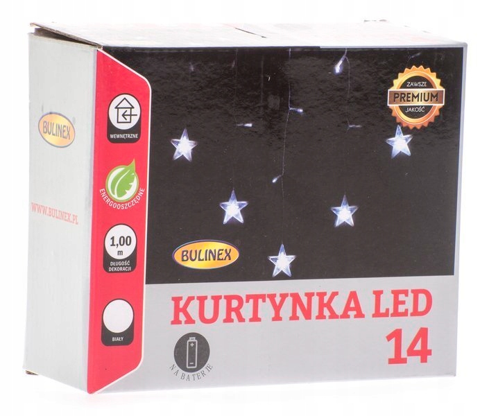 

Kurtyna 14 Led białe gwiazdki wewnętrzna
