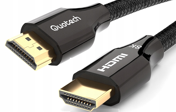 Kabel HDMI 2.1 8K Ultra High Speed QUOTECH 0.5m Złącza HDMI - HDMI