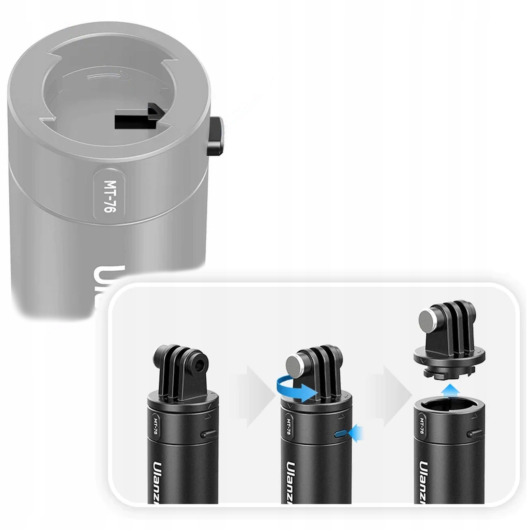 Aluminiowy 9 segmentowy KIJEK DO SELFIE dla kamer z mocowaniem GoPro Mocowanie inny