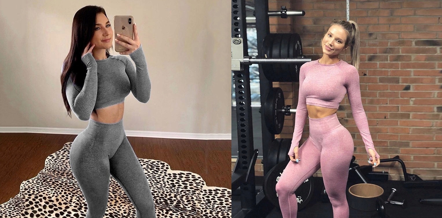 LEGGINSY GYM SILOWNIA PUSH UP BEZSZWOWE ELASTYCZNE Kolor dominujący wielokolorowy