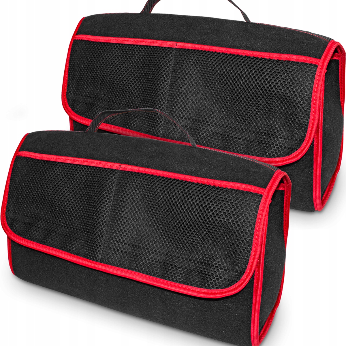 2x Torby Do Bagażnika Auta Duży Organizer Kuferek Torba Zamykana Na Rzep