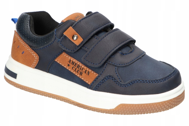 American Club XD127 Adidasy Buty Dziecięce Na Rzepy Wkładka Skórzana Nv 28