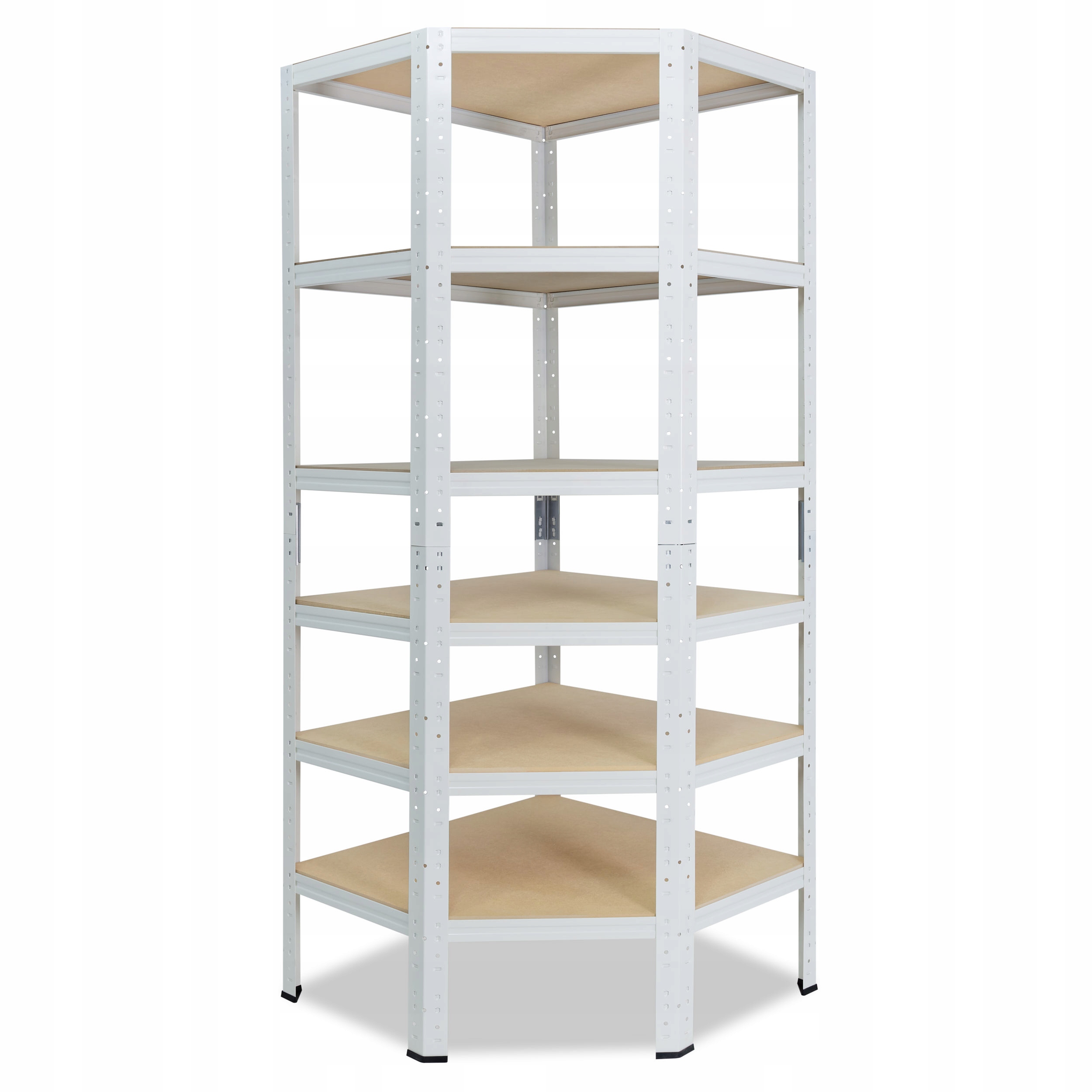 shelfplaza Home 230x80x50 cm regał narożny biały z 6 półkami