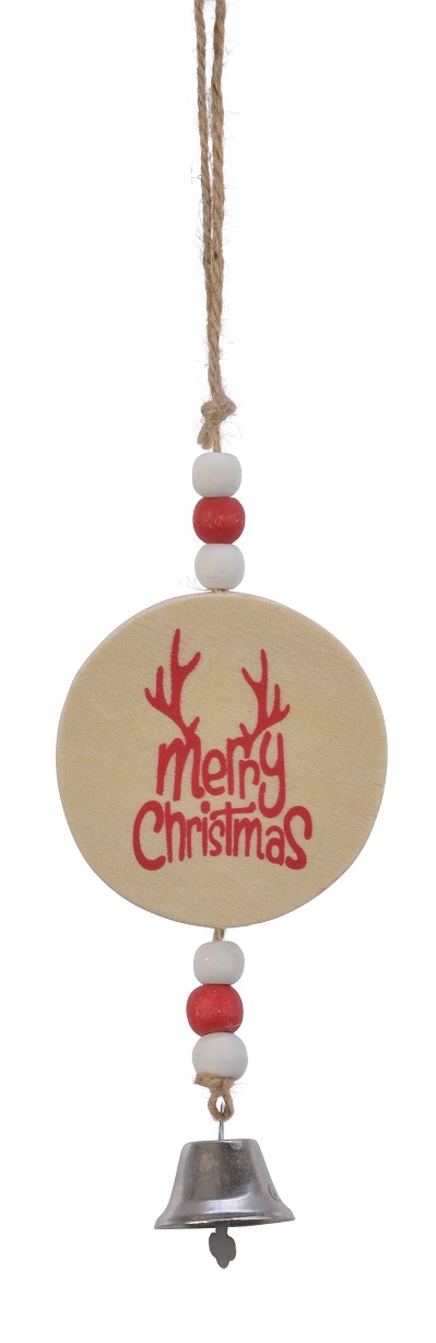 DREWNIANA ZAWIESZKA MERRY CHRISTMAS Dzwoneczki 1wz