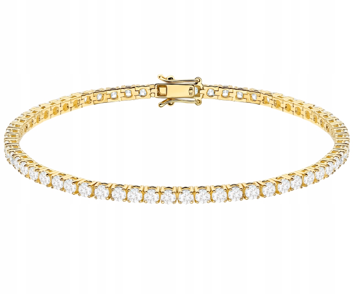 Elegantní zlatý náramek 585 s brilianty 3,72 Ct 17 cm Gravírování