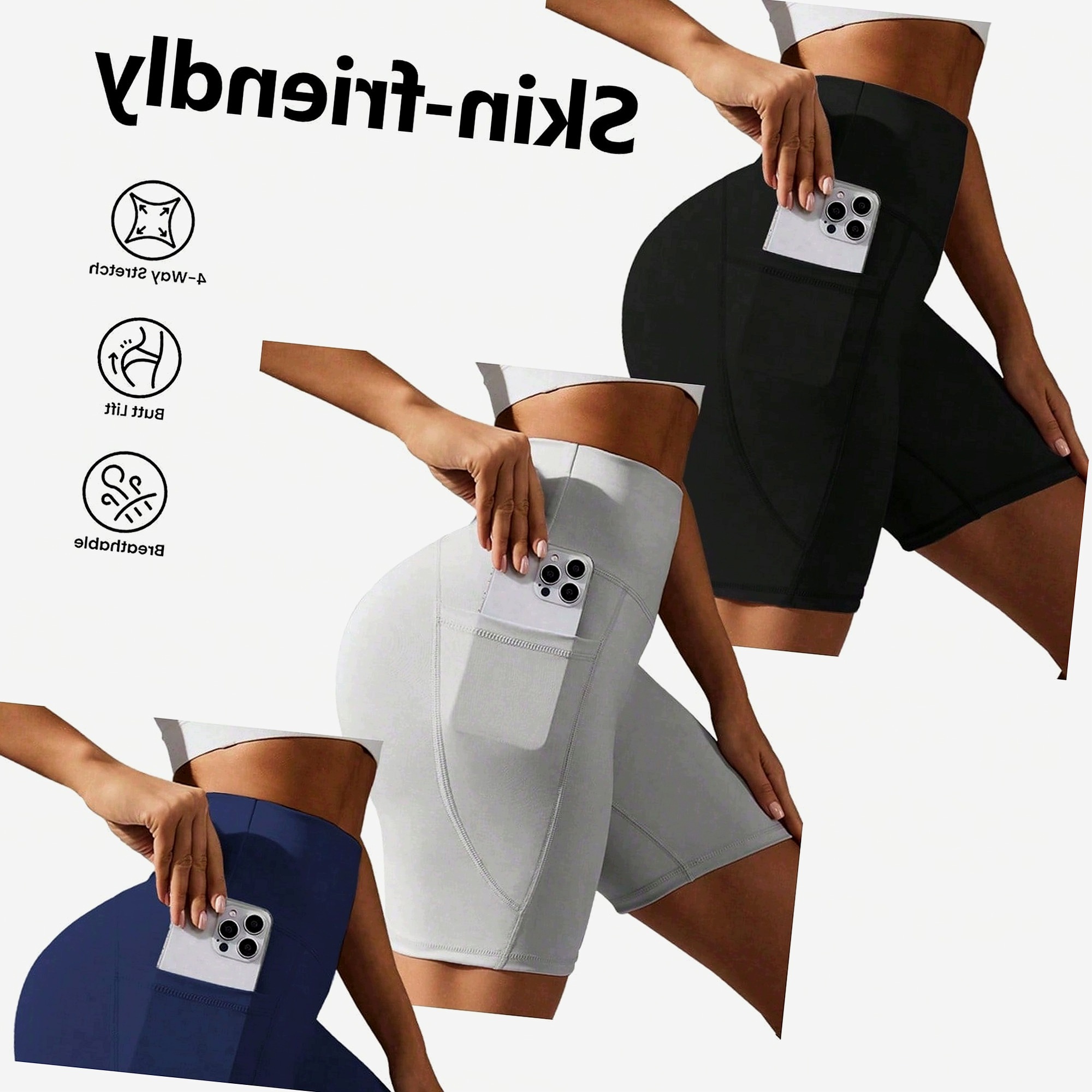 Legginsy Damskie Aktywne Z Kieszeniami Kolarki Treningowe 3-pak XL 42