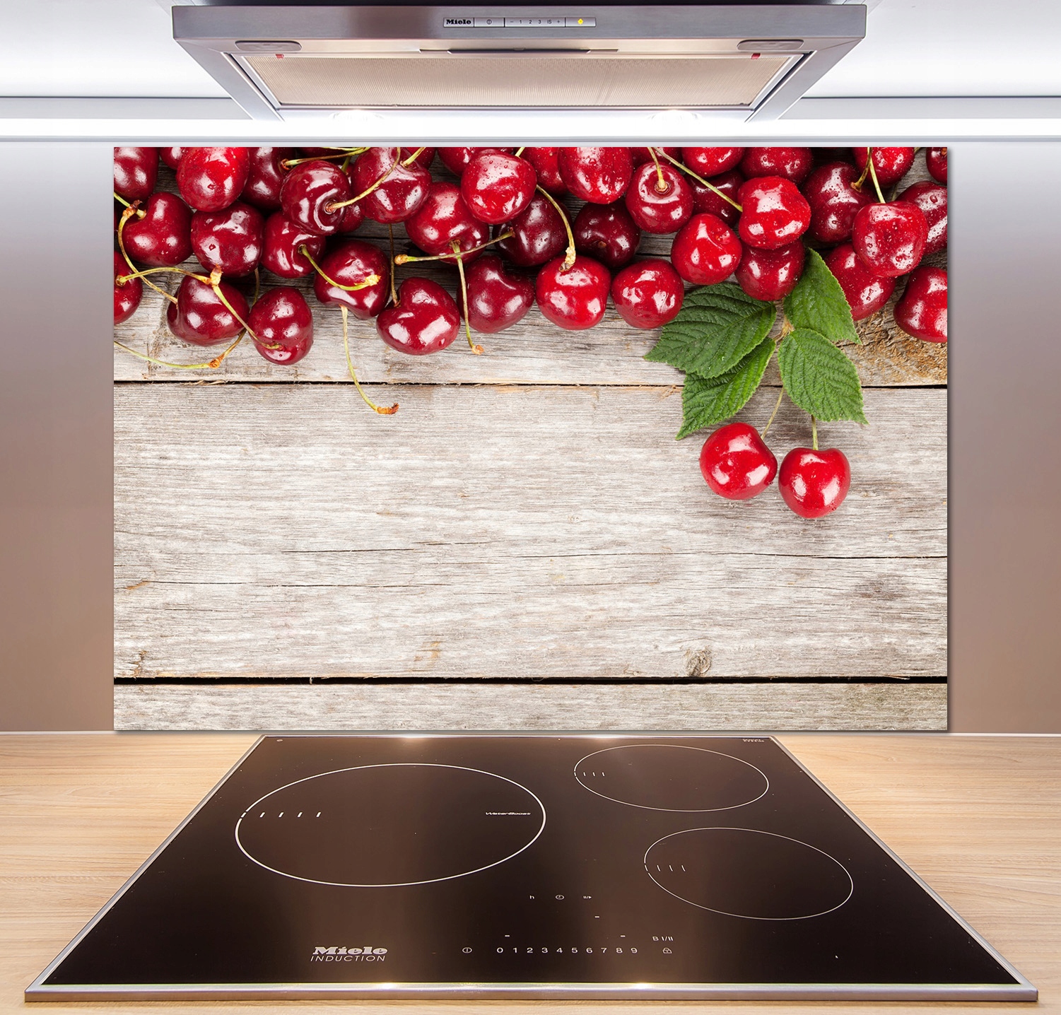 

Panel do kuchni Wiśnie na drewnie 100x70 cm + Klej