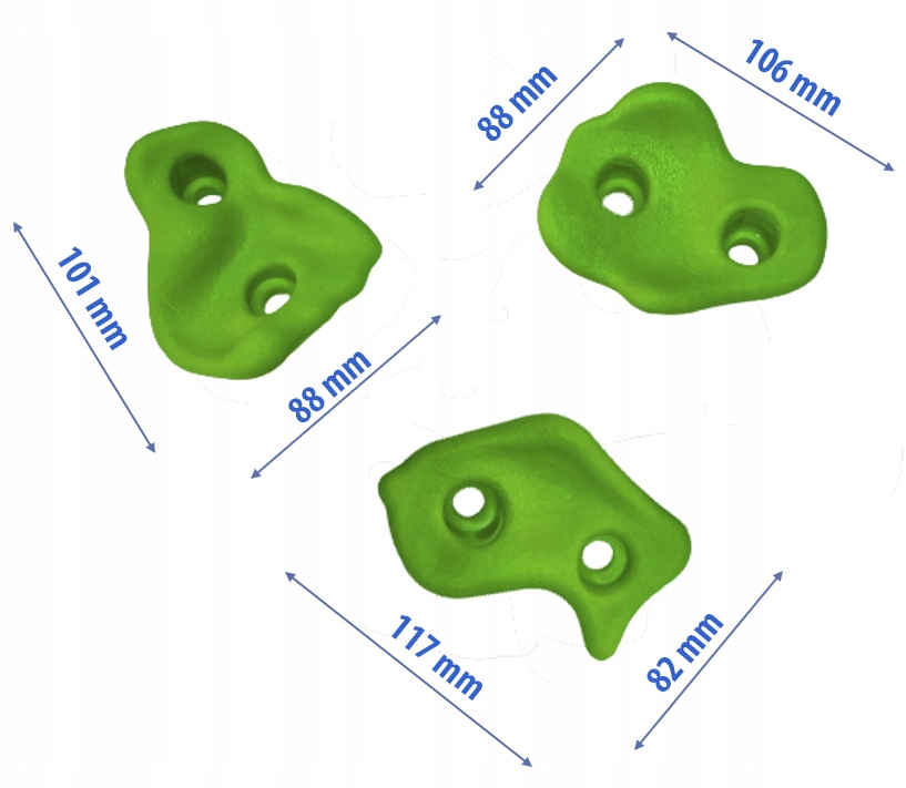 Kamienie do Wspinaczki Uchwyty 6 LIMONKA +śruby Marka MK-PLAST
