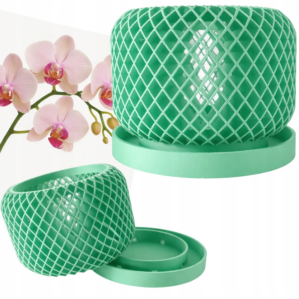 Ažurová síťovaná květináč obal na květináč na orchidej orchideje, ventilace a odtok