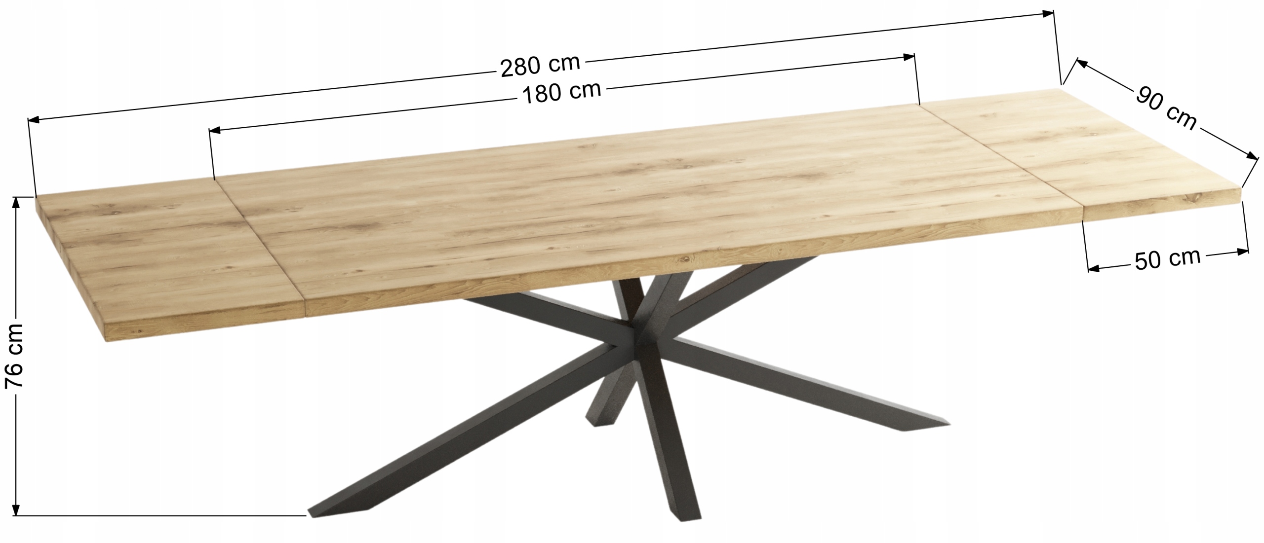 Stół Rozkładany Kuchenny Do Salonu Jadalni 180/280 x 90 cm EGGER HALIFAX EAN (GTIN) 5905351005481