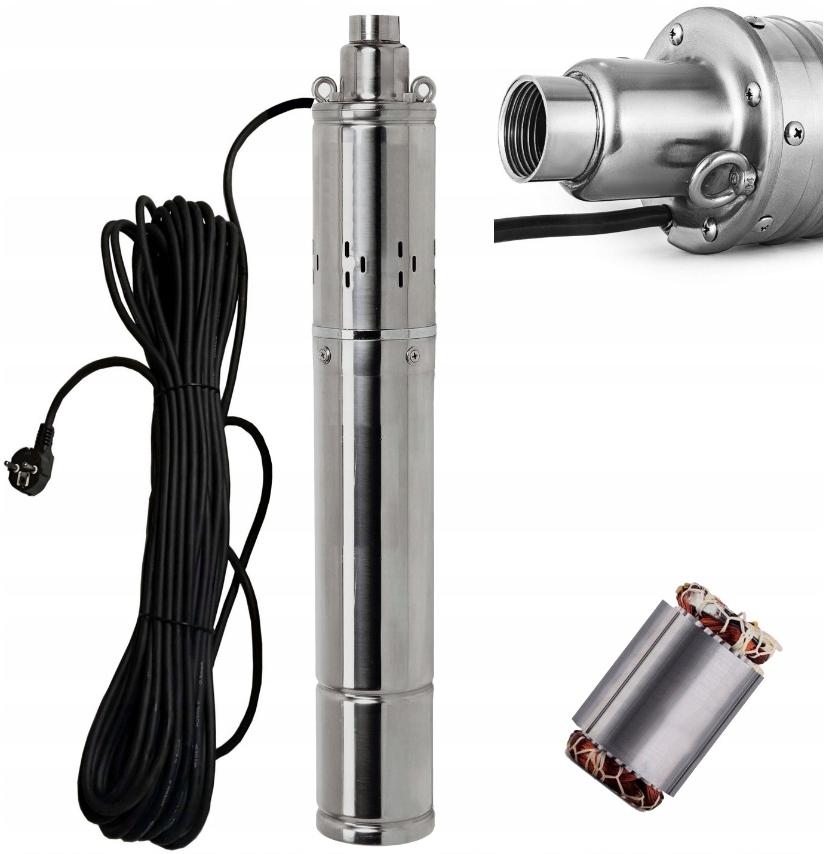 Pompa Głębinowa Śrubowa Do Wody Studni Dipper 1800 550W Wydajna 3" Z Kablem