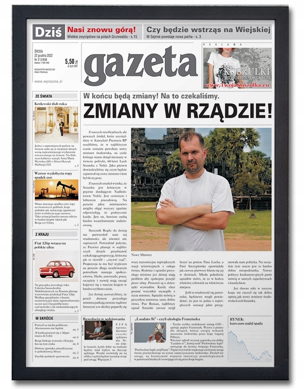 

Twoja gazeta wersja ekskluzywna czarna rama A3
