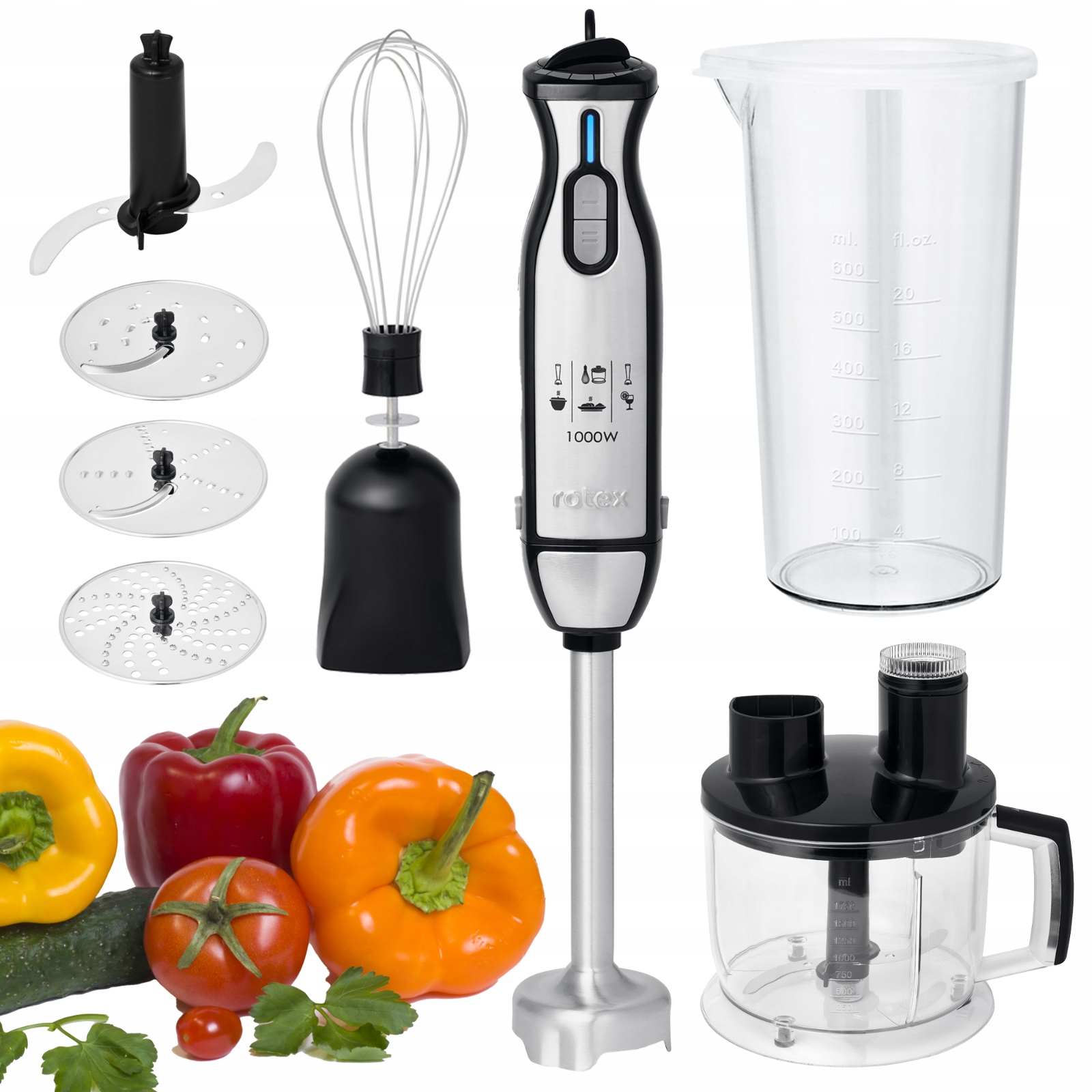 Rotex Ruční Mixér Multifunkční Drtič Mixér Regulace Rychlosti