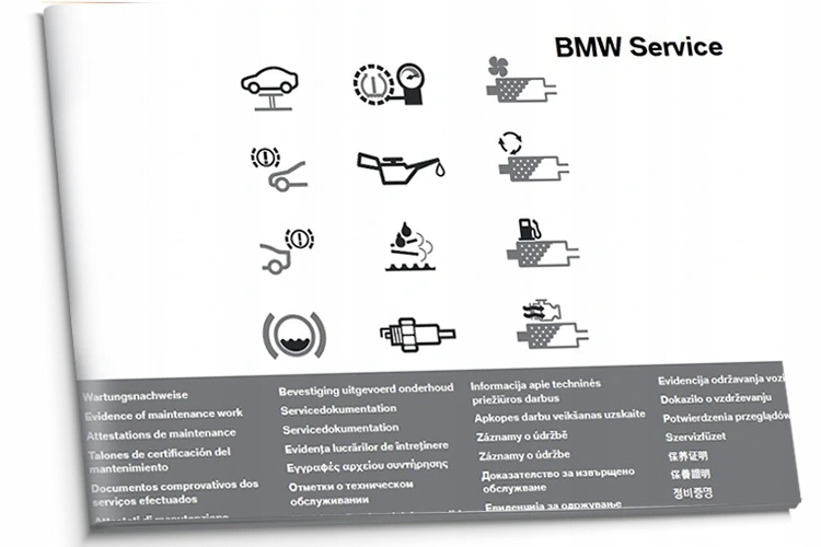 Bmw Čistá servisní kniha s více jazyky
