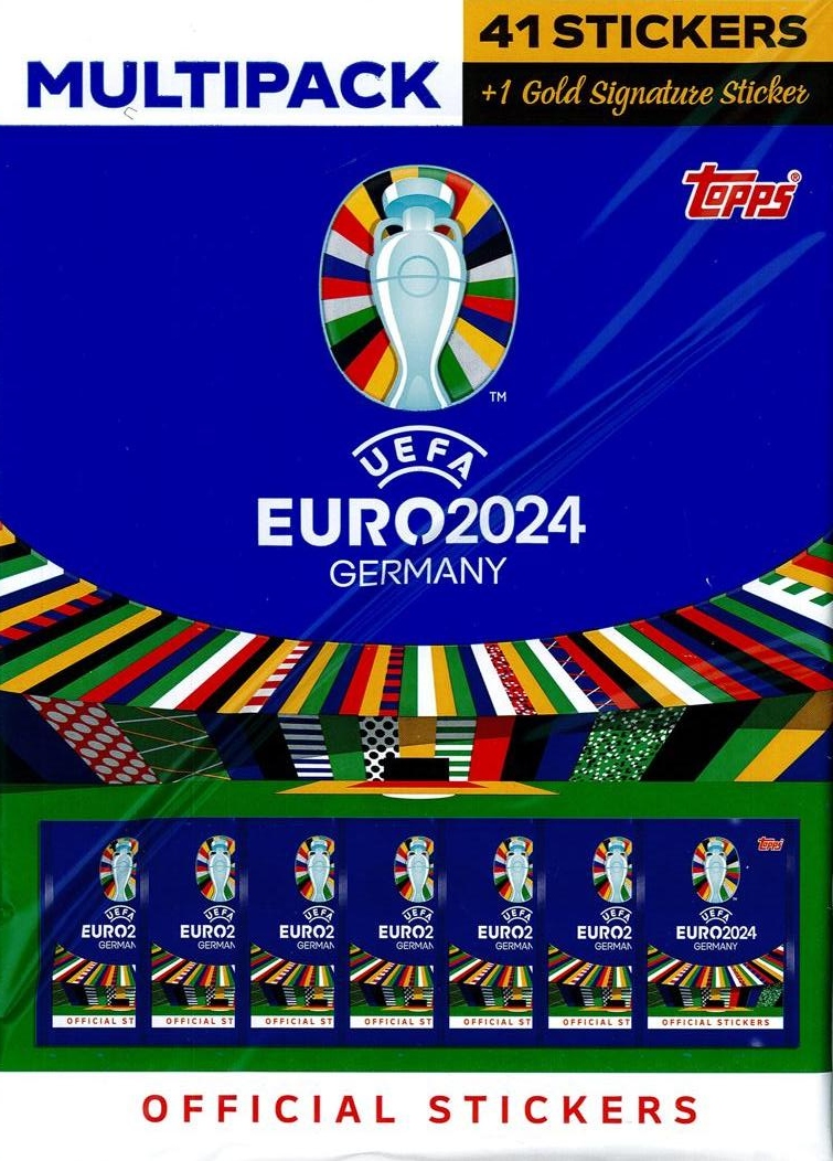 MULTIPACK EURO 2024 GERMANY TOPPS 41 NAKLEJEK + 1 GOLD SIGNATURE