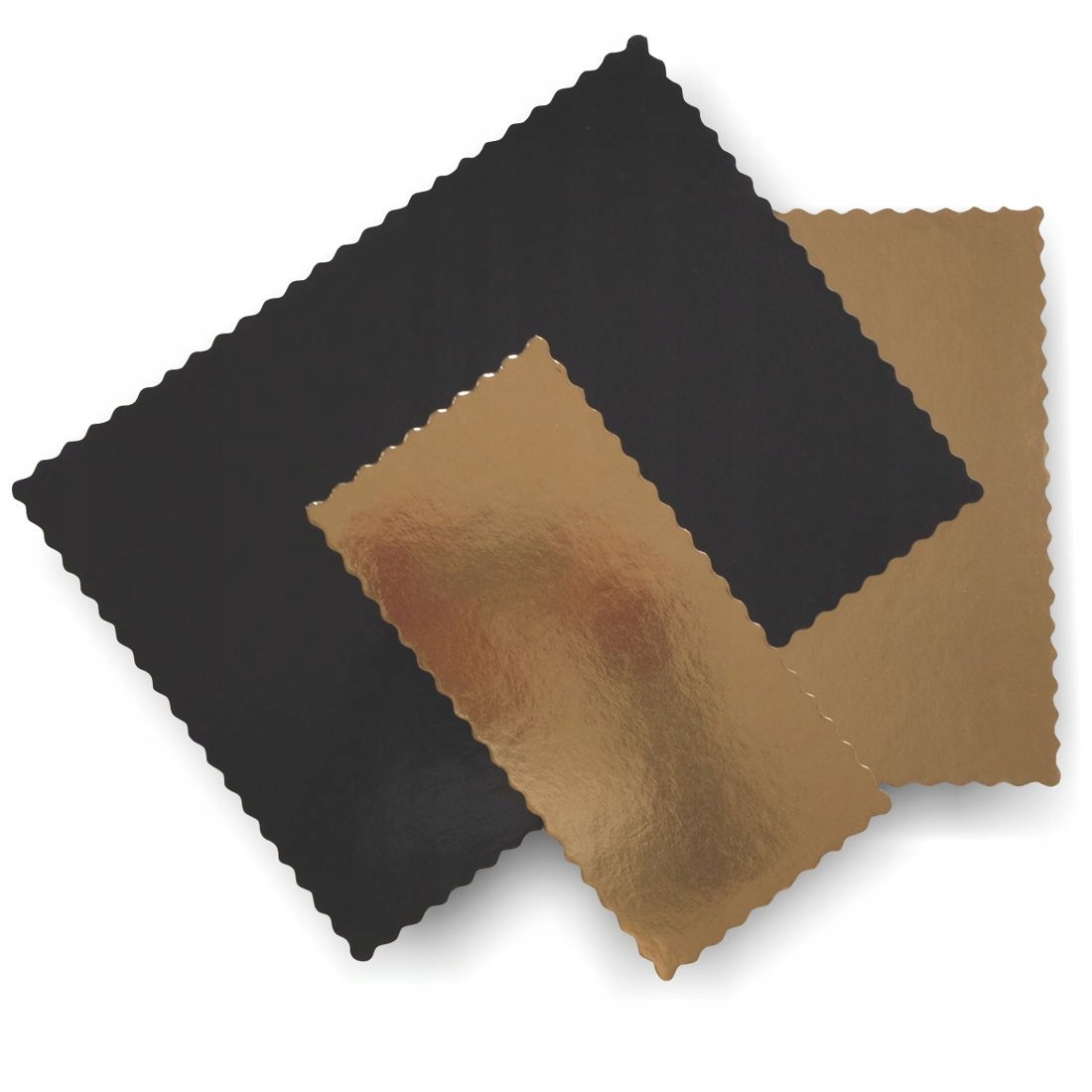 Levně 10 ks Podložka pod dort 36x46 cm Hrubá 2000 g/m2 Obdélníková zlato-černá