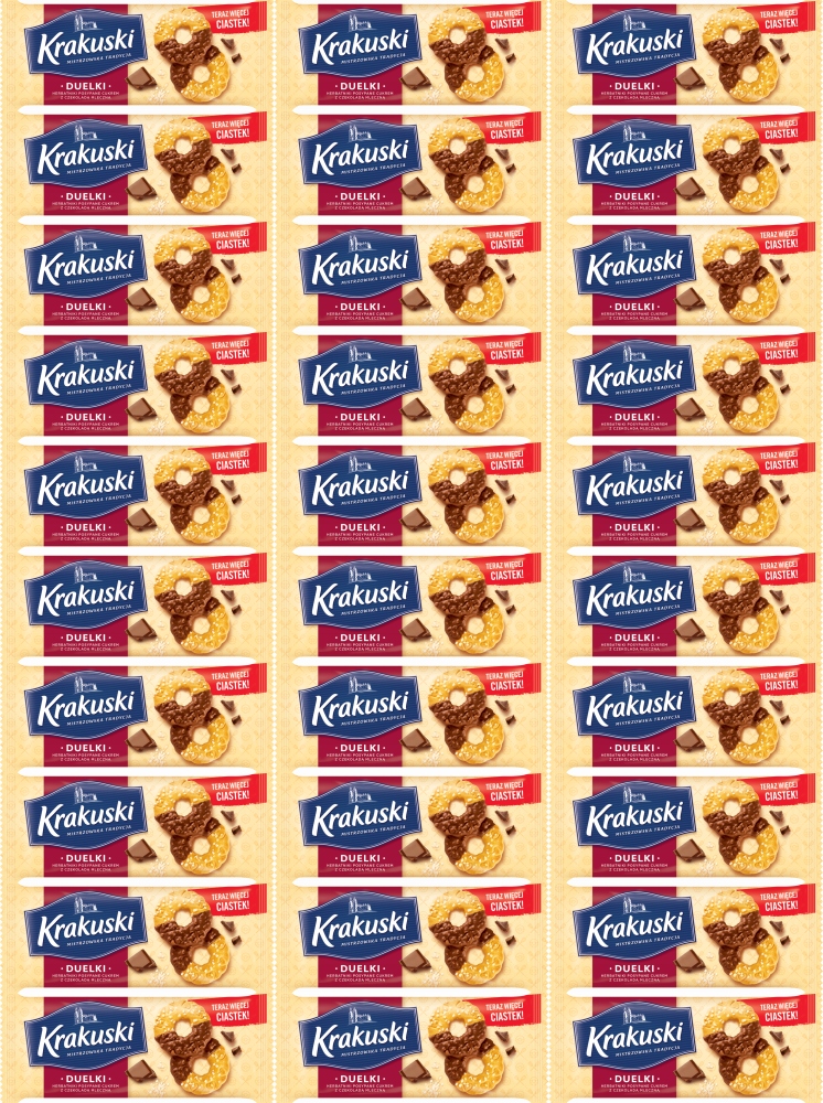Ciastka Krakuski Duelki z cukrem i czekoladą 181g x36