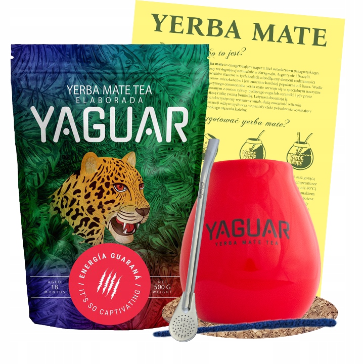 Levně Sada Yerba Mate Yaguar Energia 500 g příslušenství