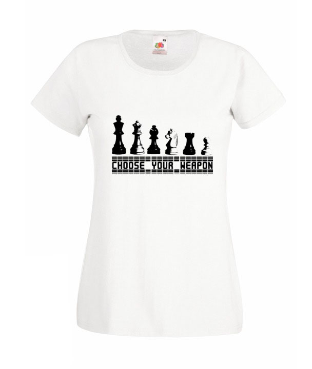 DAMSKA SZACHY SZACHISTA CHESS WZORY Dekolt okrągły