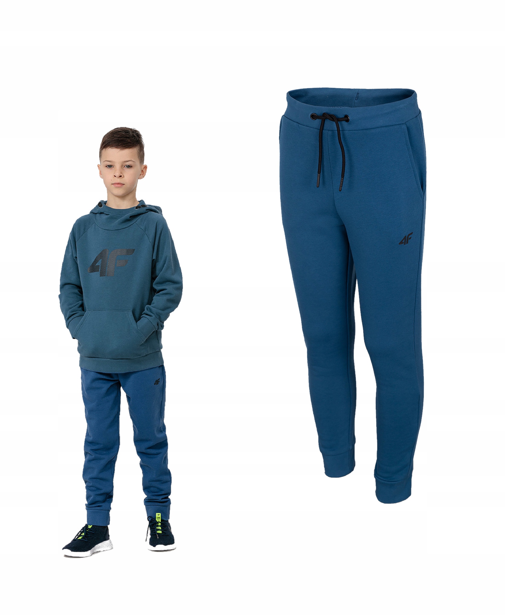 

4F Spodnie Chłopięce Dresowe JSPMD001 Denim 146