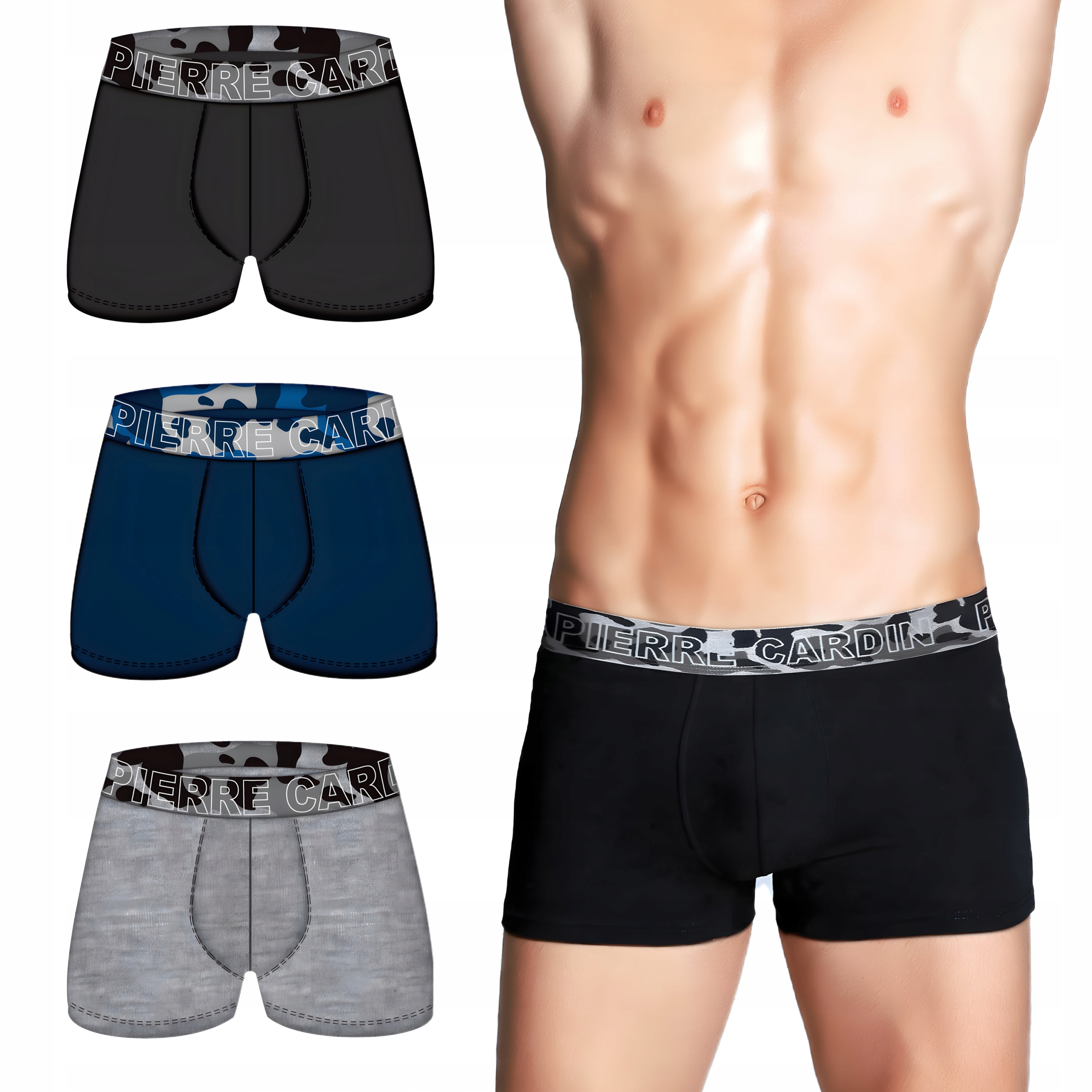 

Bokserki Męskie 3-PAK Pierre Cardin Camouflage L