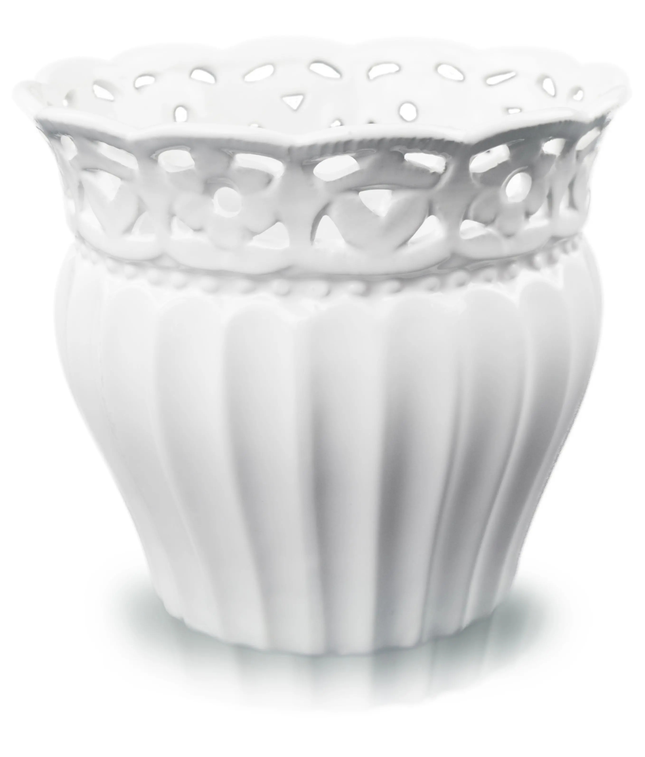 

Okrągła Osłonka Ceramiczna z Ażurowym Rantem 20x18