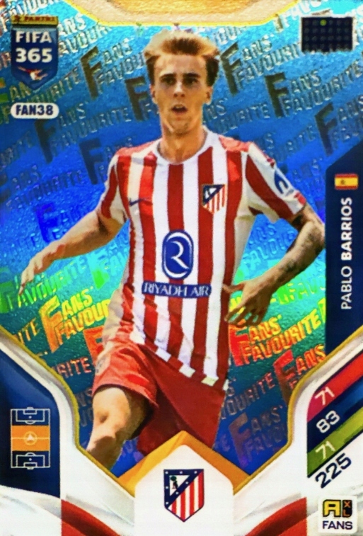 Panini Fifa 2026 Fans’ Favourite Blue Fan 38 Pablo Barrios Atletico Madrid
