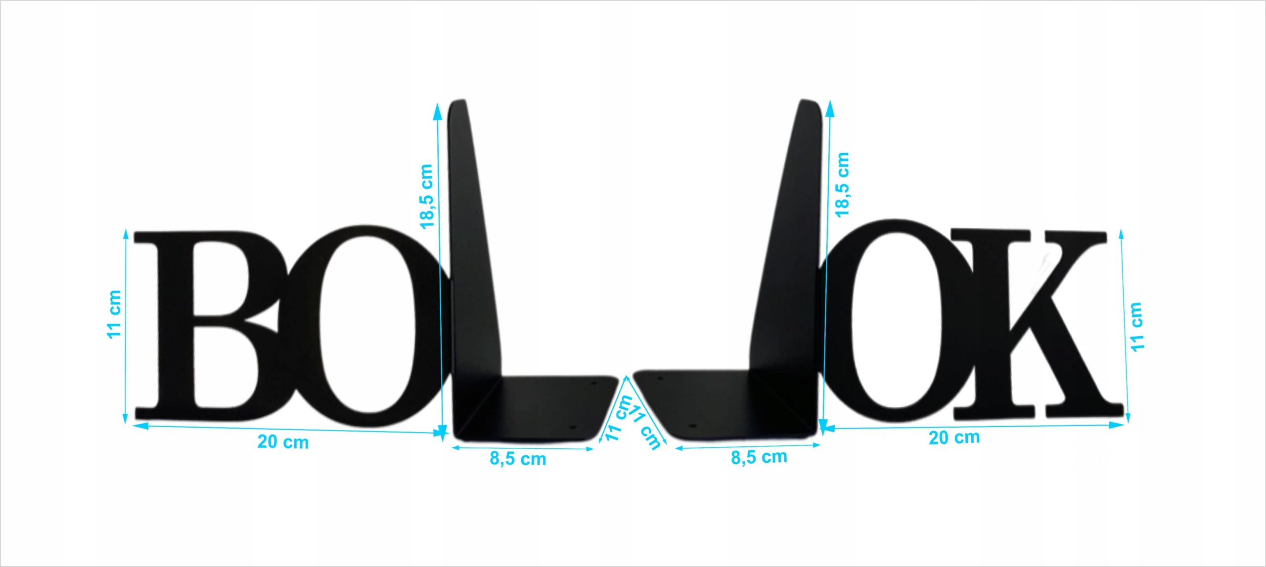 Podpórka do książek 2 części BOOK czarny + GRATIS