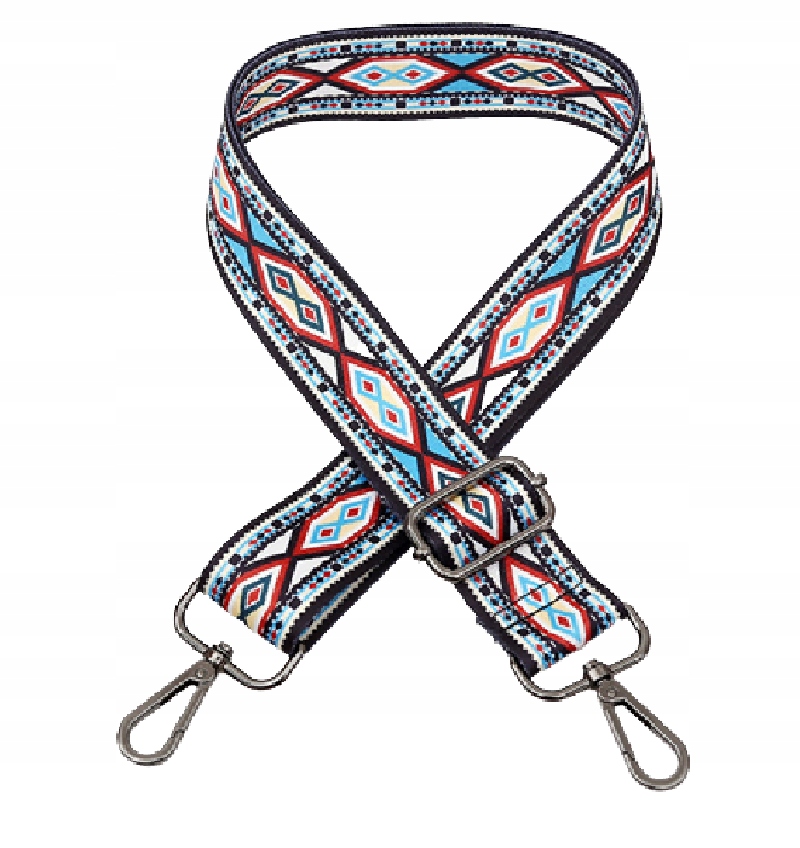 

Pasek Do Torebki Torby Kolorowy Okucia Grafitowe