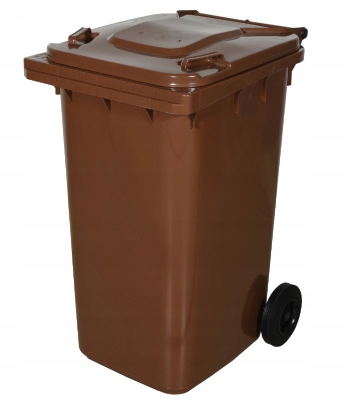 Pojemnik Na Śmieci Odpady Pojemniki 240L Brąz Na Bio Kosz Kubeł